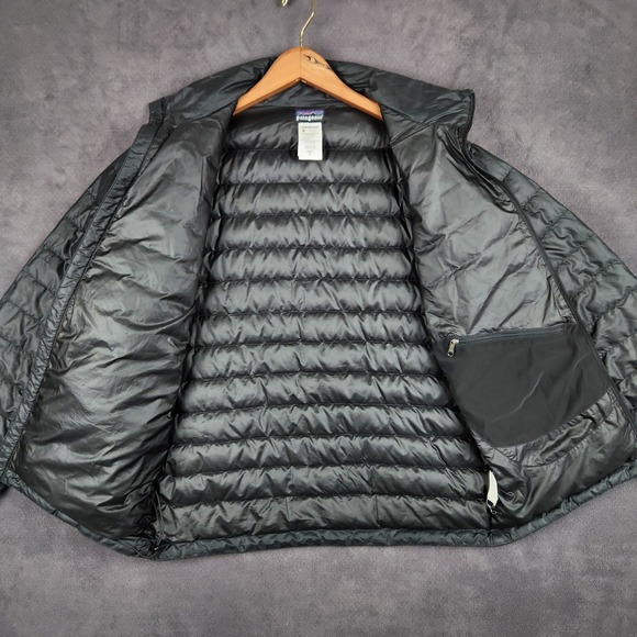Patagonia Down Sweater Jacket Mens Small Black Full Zip Insulated Puffer - Picture 7 of 14